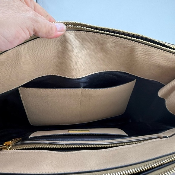 Prada Tan Gold Satchel with Elegant Hardware - Picture 9 of 11